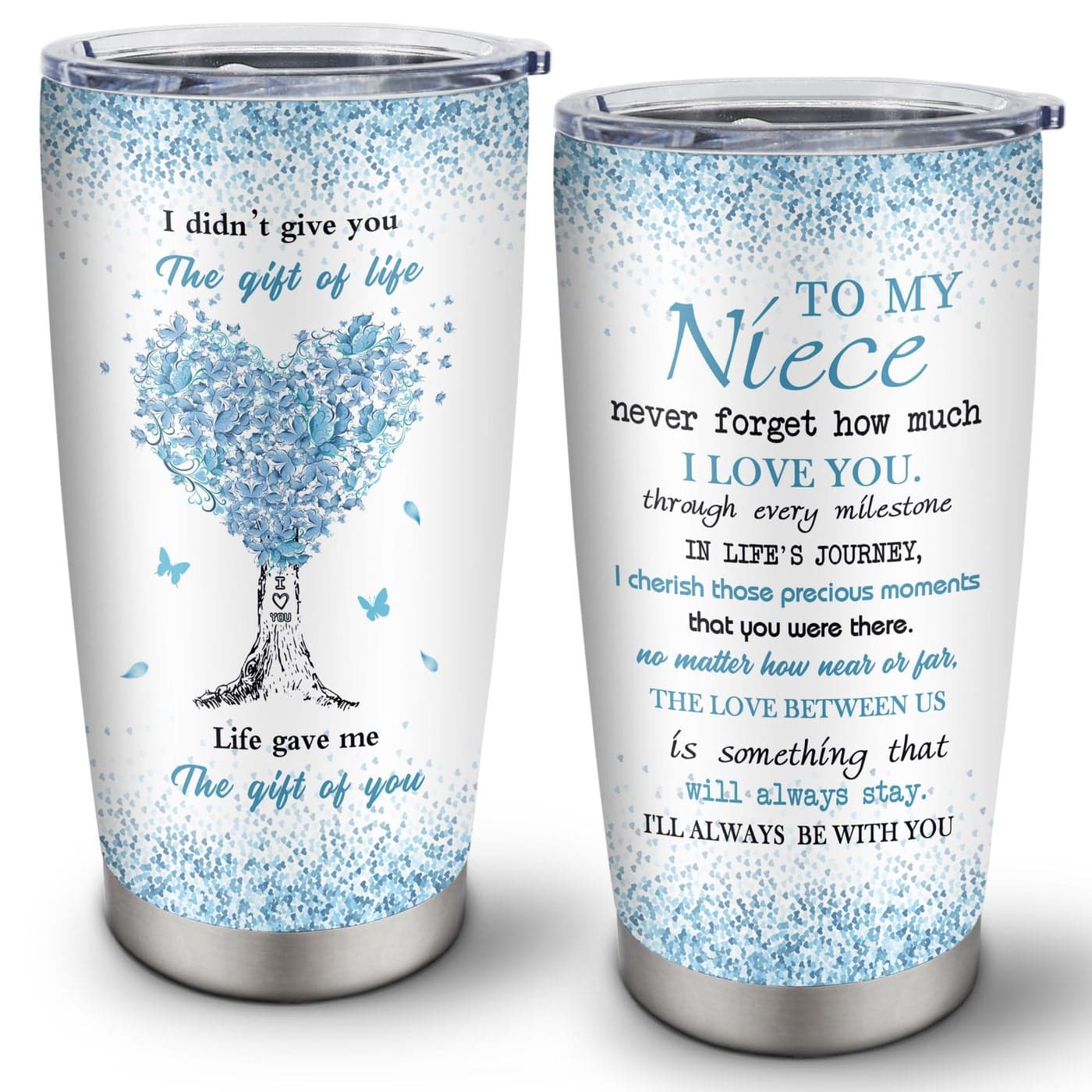 Vutieso Niece Gifts From Auntie Nieces Gifts Niece Tumbler 20oz Presents For Nieces From Aunt Uncle Christmas Birthday Gift For Niece To My Niece Cup