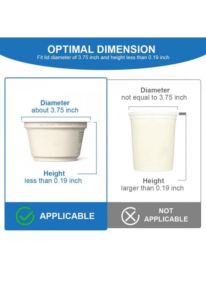 Sophico Yogurt Organizer for Fridge, 4 Capacity Yogurt Sliders for Refrigerator, Yogurt Holder with Adhesive Tapes for 3.75 Inch Yogurt, Greek and Vegan Yogurt (Transparent,2 Pack)