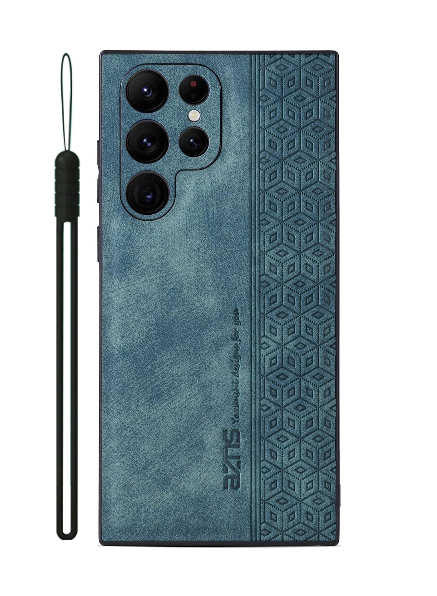 For Samsung Galaxy S24 Ultra Anti-scratch Phone Case Imprinted Leather Coated TPU Cover - Green