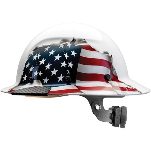 LIFT SAFETY Dax Fiber Resin Full Brim Safety Helmet | 6 Point Suspension for Comfort & Impact Protection | American Flag