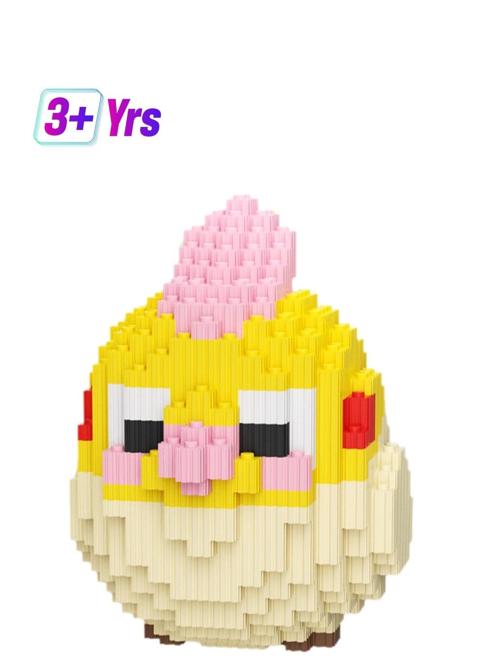 Miniature Small Particle Puzzle Building Blocks Gift Children's Educational Toy Puzzle (Yellow Bird)