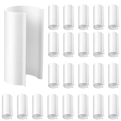 Jetec 32 Pcs PVC Pipe Clips Pool Cover Clamps for Above Ground Pool Greenhouses, Row Covers, Garden, Shelters, Bird Protection, 2.4 Inch Long(for 1 Inch PVC Pipe,White)