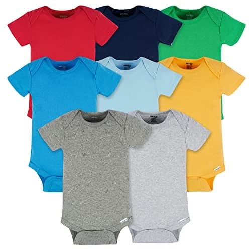 Onesies Brand Baby Boys 8-Pack Short Sleeve Mix & Match Bodysuits and Toddler T-Shirt Set, Solid Boy Colors, 12 Months US