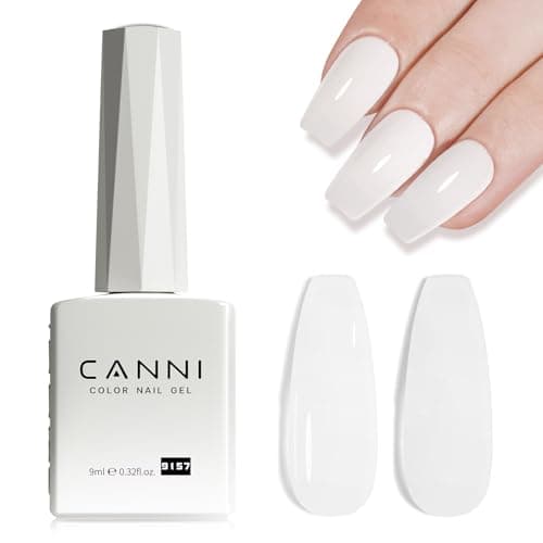 CANNI Milky White Jelly Gel Polish 9ML Translucent Sheer Nude SoakOff UVLED Gel Nail Polish for DIY Manicure or Salon Use