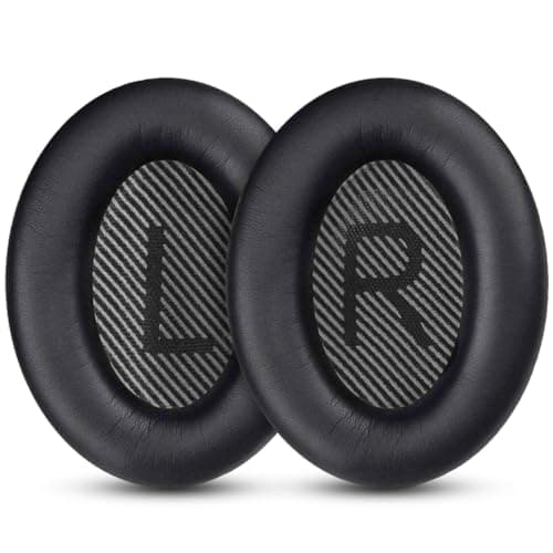 Replacement Earpads Cushions for Bose QuietComfort 35 (QC35) & Quiet Comfort 35 II (QC35 ii) Headphones, Ear Pads with Softer Leather, Noise Isolation Foam, Comfortable Thickness