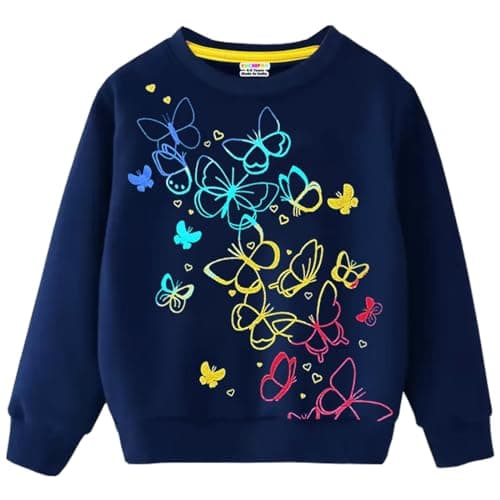 Kuchipoo Girls Cotton Blend Regular Fit Round Neck Winterwear Sweatshirt (KUC-SWT-323, 3-4 Years, Multi-Colored)