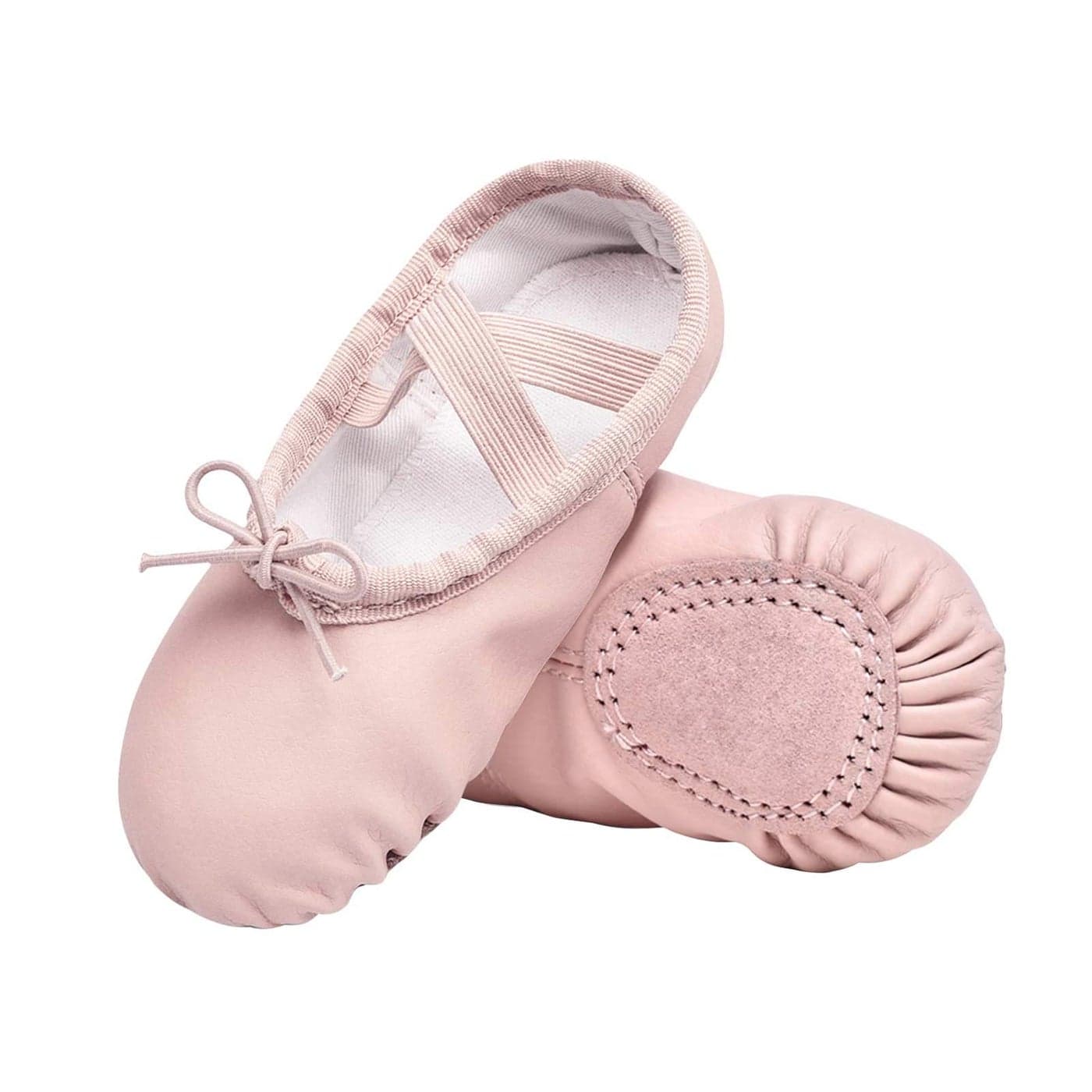 Stelle Girls Ballet Shoes Boys Toddler Soft Leather Dance Slippers for Toddler/Little Kid/Big Kid(Ballet Pink(with Lace), 13ML)