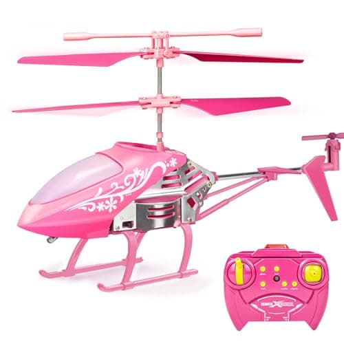 YongnKids Remote Control Helicopter for Kids Rc Plane for Kids Ages 8 35 Channel24GHz Rc Helicopter with LED Lights Airplane Toys for Beginner Boys Girls Indoor Pink