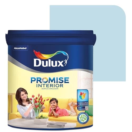 Dulux Promise Interior Emulsion Paint (1L, California Sky) | Wall paint with Chroma Brite Technology for brighter longer-lasting colors | Rich finish | Anti-chalk | Water-based | 3-year warranty