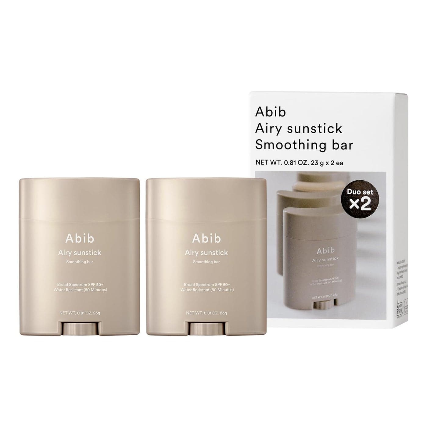 Abib Airy Sunstick Protection Bar DUO Broad Spectrum SPF50 162 oz 46 g Semimatte Korean Suncreen Stick Suncare Sunblock No Whitecast Protector Solar Barra Water resistant