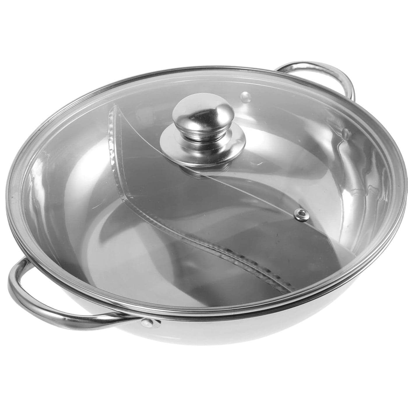 Delavala Cooktop Pot Stovetop Hot Pot Yang Pot Burner Pot Pan Stock Pot with Handle Weldless Pot Divider Pan Stainless Steel Stock Pot Stainless Steel Pot Extra Thick Cooking Utensils Glass