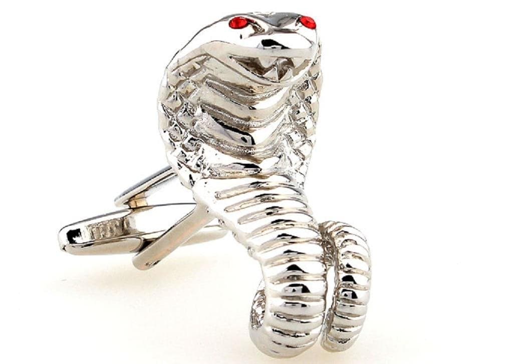 MRCUFF Cobra Snake Pair Cufflinks in a Presentation Gift Box & Polishing Cloth