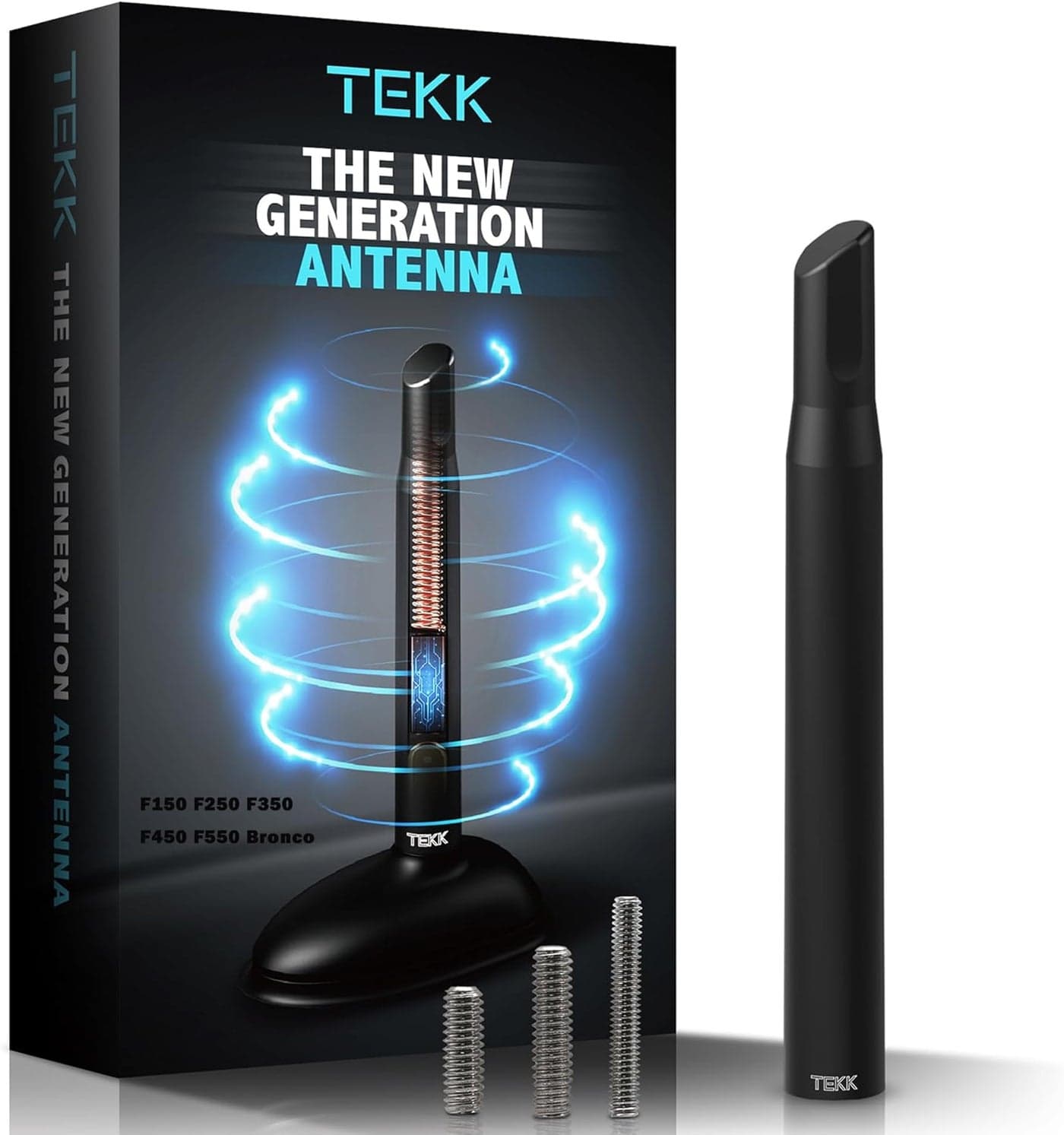 Tekk Short Antenna for Ford F150, F250, F350, F450, F550, and Bronco (2021-2023) - 4.8 Inches for Optimized FM/AM Reception