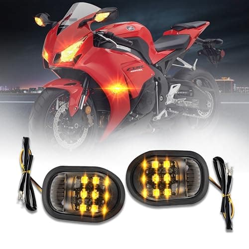 MIKANIX Motorbike Body Indicator Flush Mount LED Amber Lamp Lights Blinker Turn Signal Yellow Lighting Universal For Yamaha FZ6R, FZ1, YZF, R15, R6, R6S, CBR, 150, 250, KTM RC 125,200,390