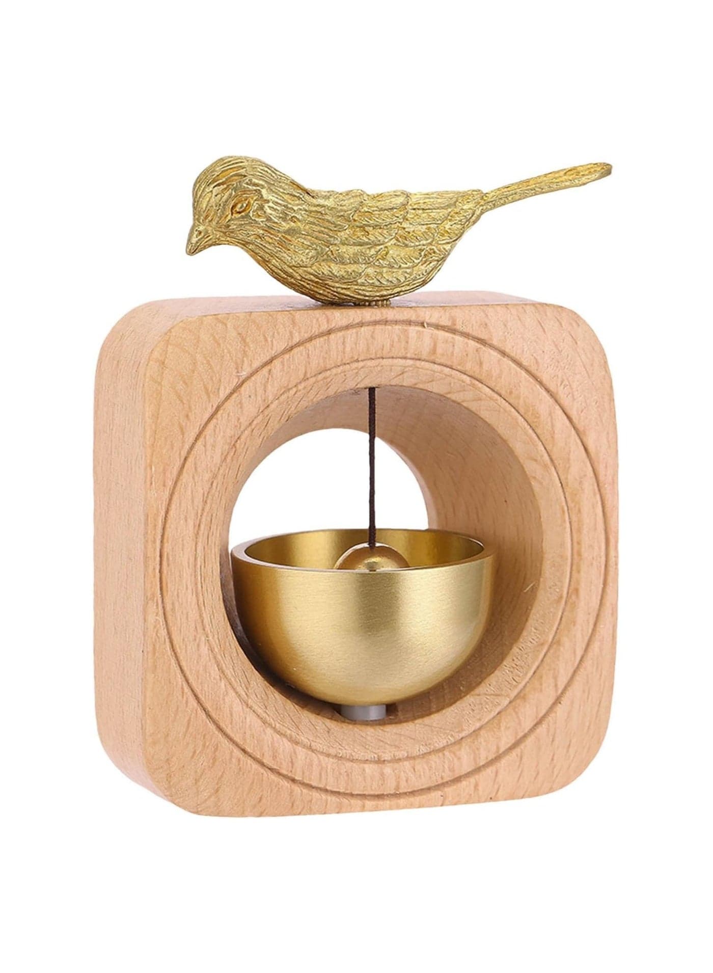 Doorbell entrance, 1PCS, magnetic brass doorbell Handmade wooden doorbell Owner doorbell opens elegant bird doorbell Wooden magnetic doorbell entrance Welcome doorbell