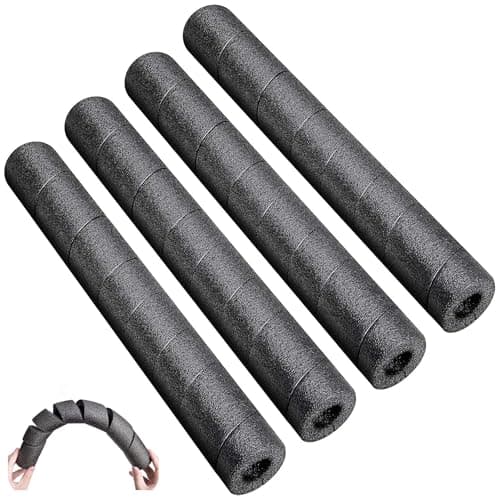 LFUTARI 4 Pack Pipe Insulation Foam Tube, 15.7 Inches Black Pool Noodles Foam, Multi-Purpose Snake Pipe Wrap Protection for Outdoor Indoor Swimming Pool Handle and Winter Water Pipes