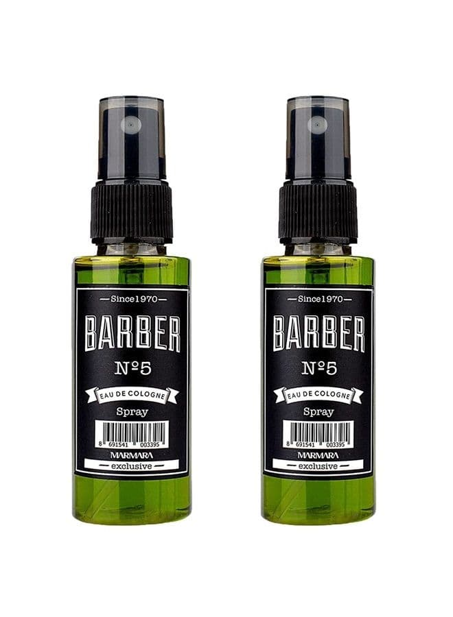 Marmara Barber Cologne - Best Choice of Modern Barbers and Traditional Shaving Fans No 5 Pine Green, 50ml x 2 Spray Bottle