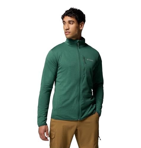 Columbia Mens Essential Hike Grid Fleece Full Zip Rain Forest Large