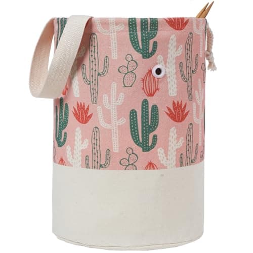 TOGETRUE Yarn Bag Knitting Crochet Bag Portable Yarn Storage Bags Organizer for Crocheting Project Store Skein Ball Short Knitting Needle Medium Cactus