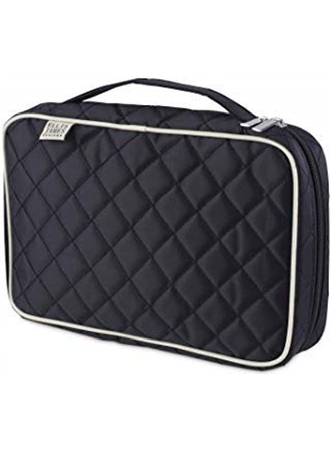 Makeup Brush Bag Case Organizer in Black – Professional Designer Make Up Travel Handbag for Make Up Brushes – Stylish & Compact Carrying Holder Storage Handbag Pouch
