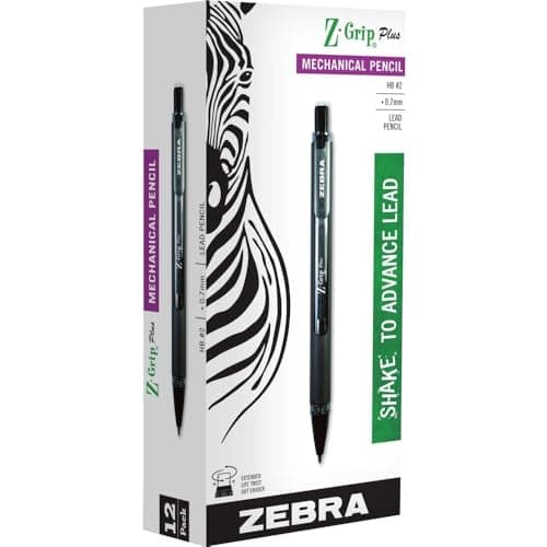 Zebra Pen ZGrip Mechanical Pencil Smooth Writing LatexFree Grip 07mm Lead 2 HB Shake to Advance Lead for School Office Everyday Use Refillable Clear Barrel 12Pack 55410