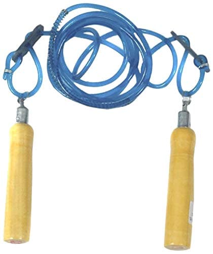 Star X WOODENHANDLE Skipping Rope, Adult (Blue/Yellow) | Gym Equipment for Home Gym Workout Weight Lifting Strength Training & Exercise Fitness Gym Accessories
