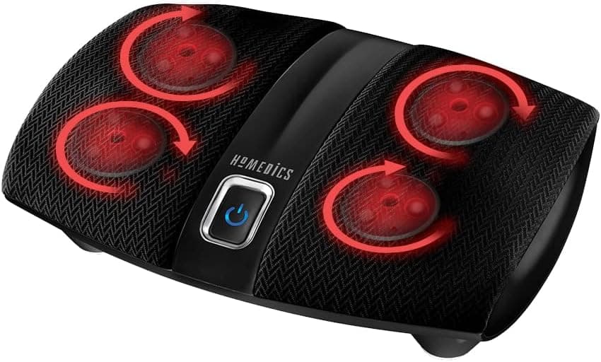 HoMedics Shiatsu Select Foot Massager with Heat Shiatsu Foot Massager with Heat Therapeutic Kneading Rolling 4 Rotational Heads with 12 Massage Nodes ToeTouch Control