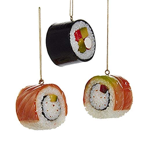 Kurt Adler Plastic Sushi Ornaments Set of 3