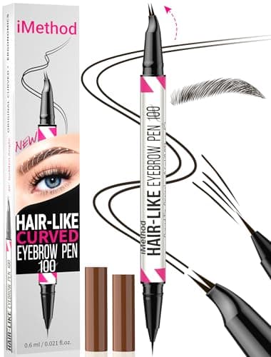 iMethod Curved Eyebrow Pen 2in1 DualEnded Eyebrow Pencil with Curved Tip and Precise BrushTip Microblading Pen for Natural HairLike Brows Long Lasting Black Brown