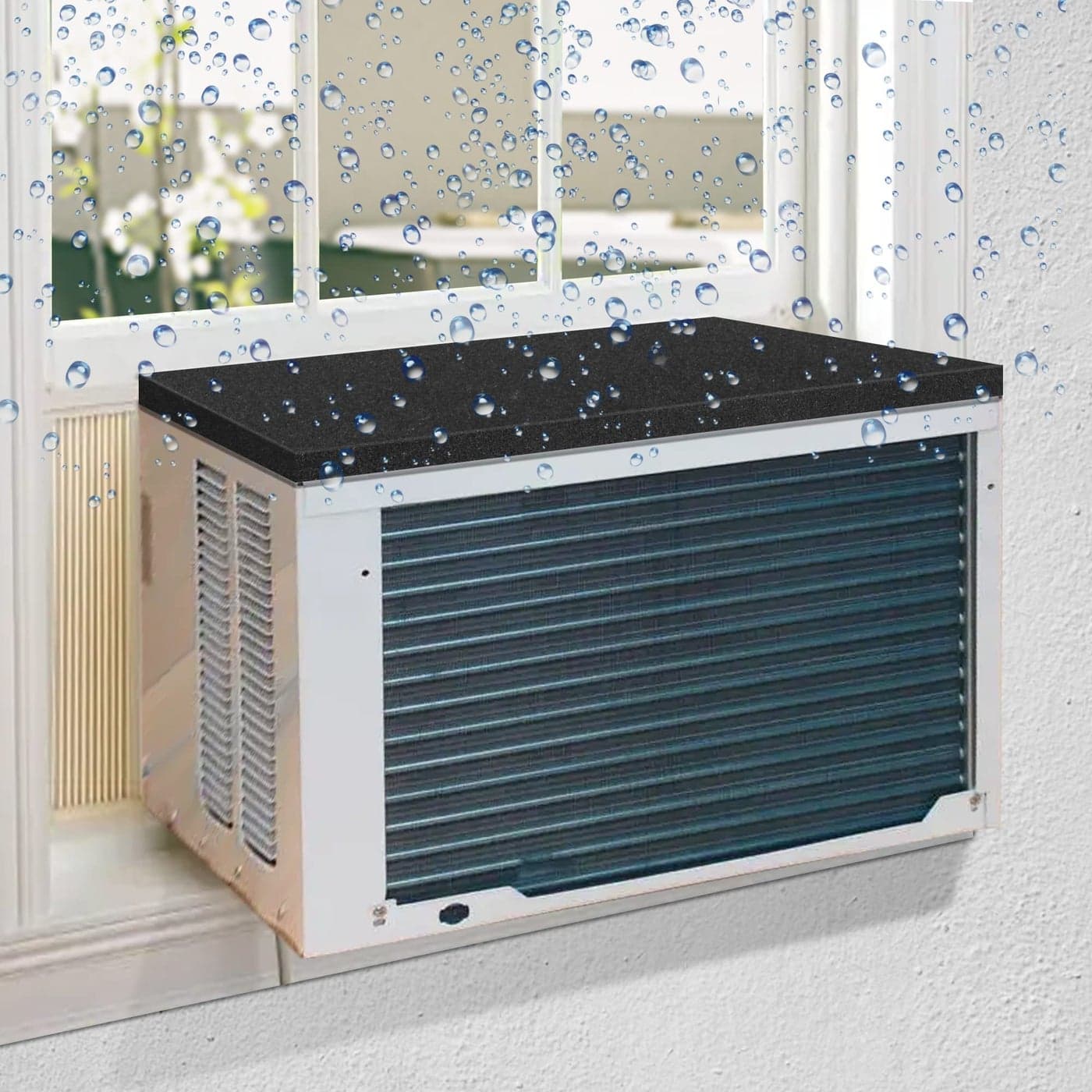 LFUTARI Window Air Conditioner Drip Cushion AC Rain Cover Magnetic MatRemovable Breeze Stop Air Conditioner Top Pad for Stop Dropping NoiseMagnetic Suit for Iron Surface