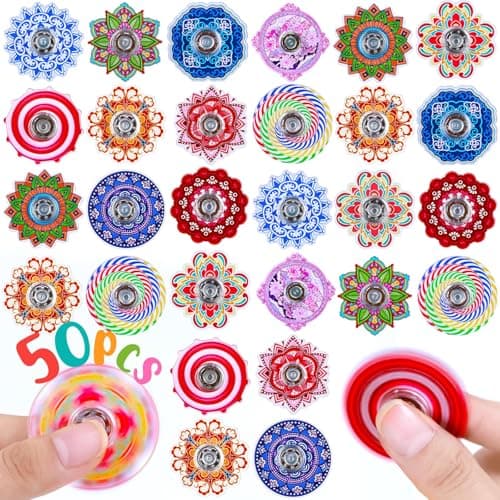 50 Pack Fidget Spinner for Kids Easter Basket Stuffers Mini Sensory Fidget Toys Bulk Adults Kids with Autism ADHD Easter Egg Fillers Anxiety Toys Stress Relief Fidgets Classroom Prizes