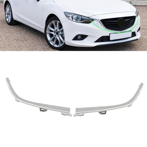 FSHero Riding 2PCS Front Upper Grille Molding Tirm Fit for Mazda 6 2013 2014 2015 2016 Chrome Left and Right Side