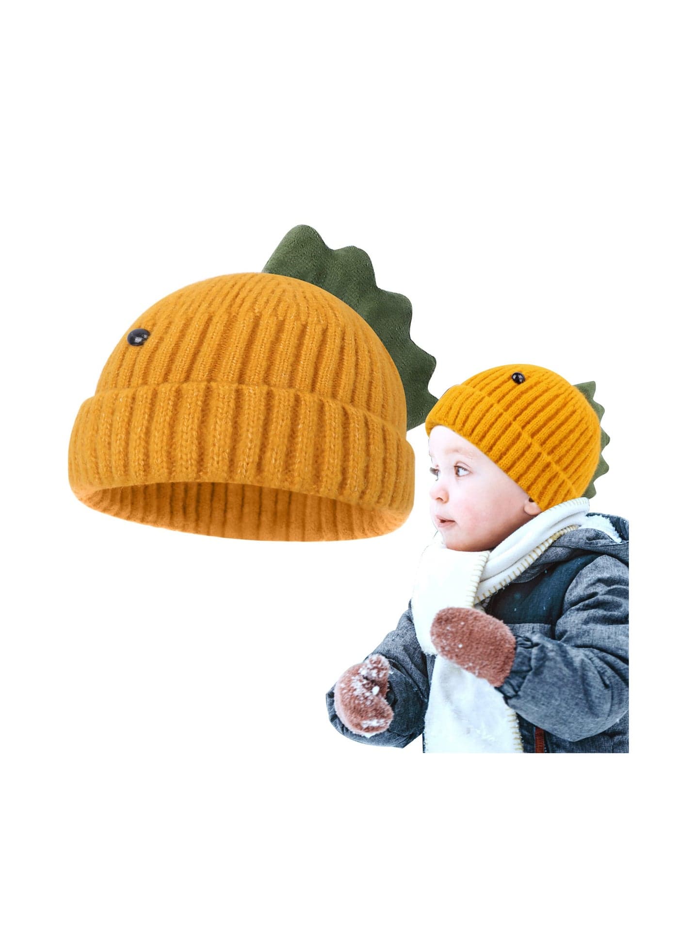 Toddler Beanie Hat Baby Knitted Hat Infant Winter Hat Toddler and Baby Winter Hat Kids Dinosaur Beanie Hats Stretchy Warm Knit Beanies for Baby Boys and Girls