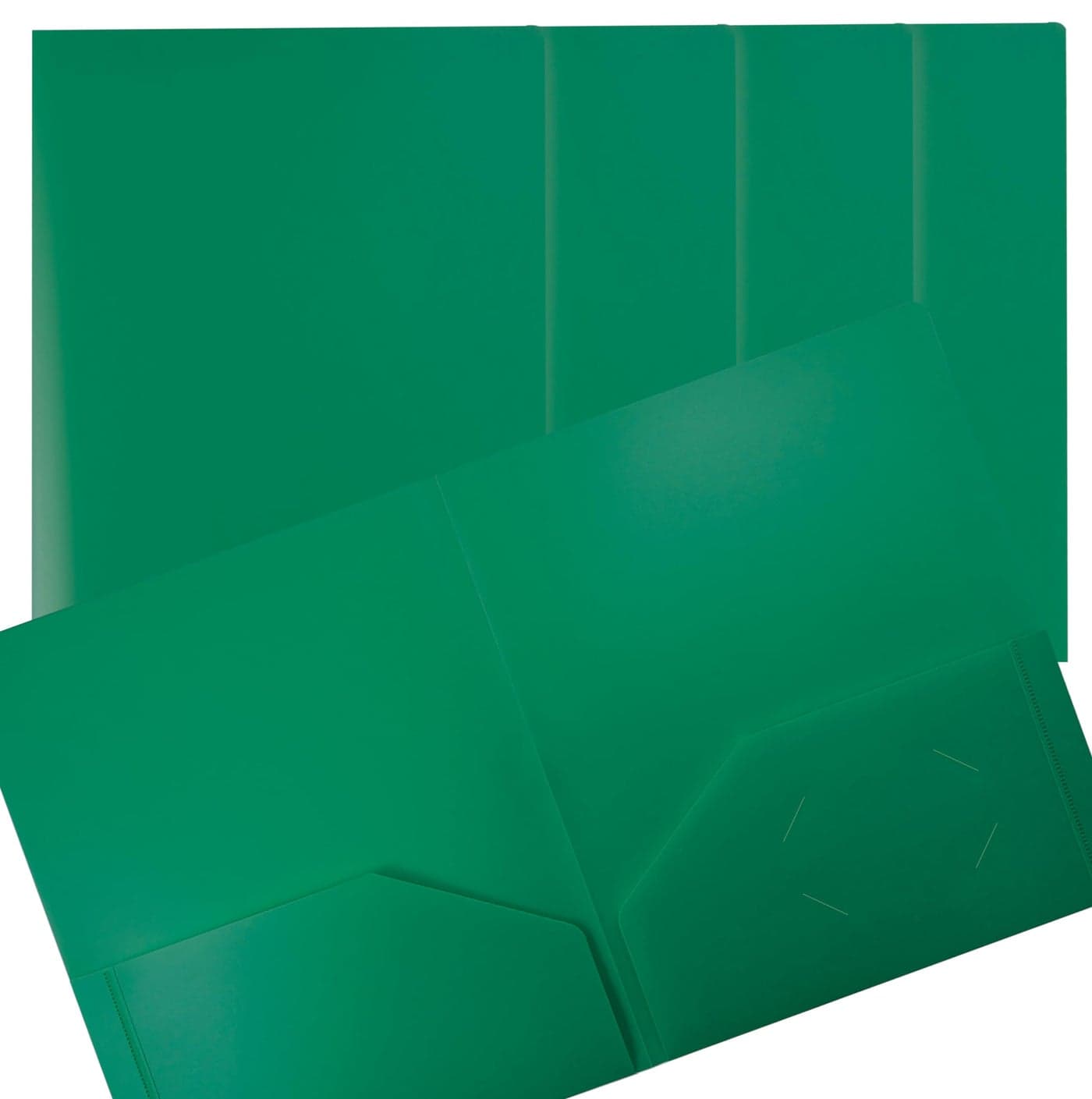 Better Office Products Heavyweight Plastic 2 Pocket Portfolio Folder Letter Size Poly Folders 24 Pack Green