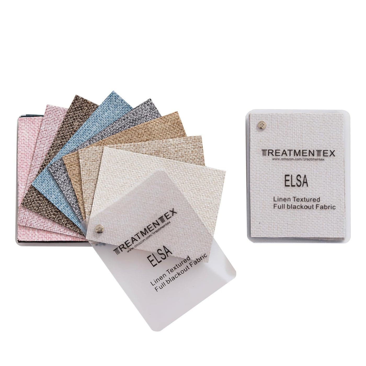 Treatmentex Faux Linen Blackout Curtain Fabric Sample Booklet Sample Book Swatches 20 Colors