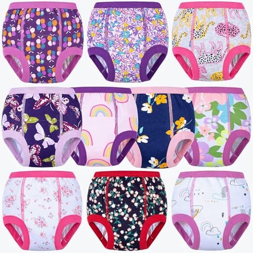 BIG ELEPHANT 10-Packs Training Underwear Absorbent Toddler Potty Trained Pants for Boys and Girls, 12 Months - 24 Months