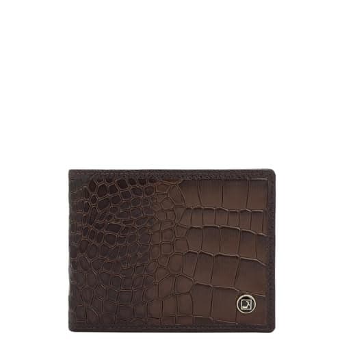 Da Milano RFID Protected Leather Wallet for Men with Card Slot - Brown