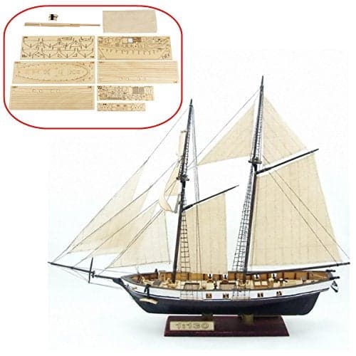 HAPYLY 1130 Scale DIY Hobby Wooden Ship Science Equipmen Assembly Model Boat Kits Sailing Boat Kit Decor Toy Gift