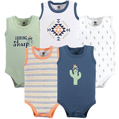 Hudson Baby Unisex Baby Cotton Sleeveless Bodysuits, Cactus, 3-6 Months