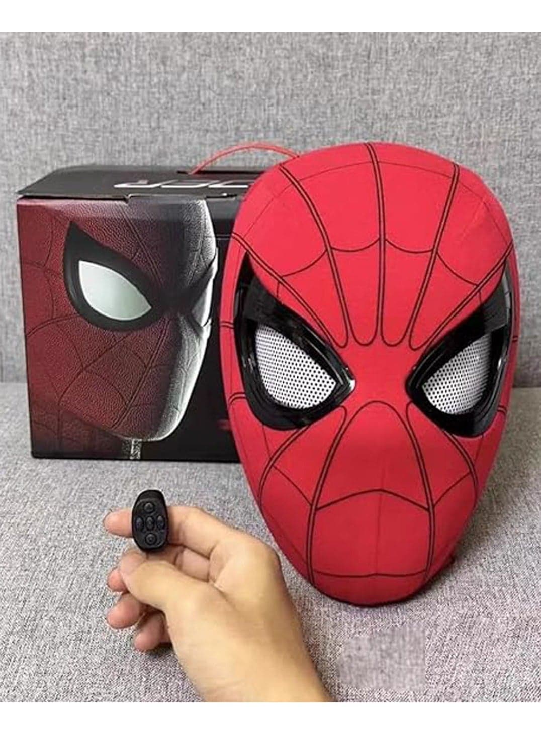 Super Spiderman Mask Remote Control Removable Mechanical Eyes, Mask Compatible with Spider Superhero, Best Gift for Birthday and Holidays