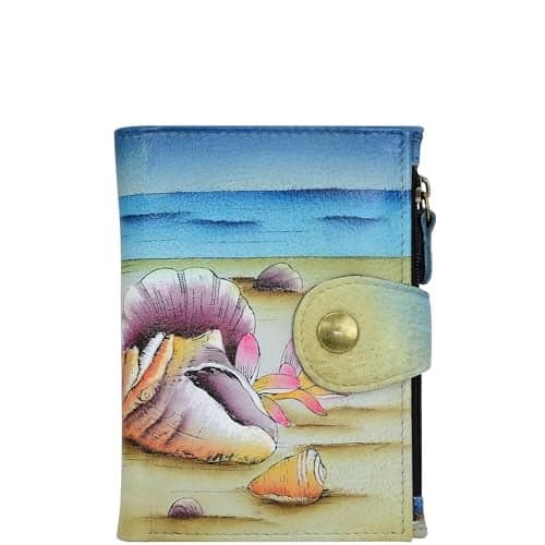 Anna by Anuschka Women's Hand Painted Genuine Leather Ladies Wallet - Caribbean Dream