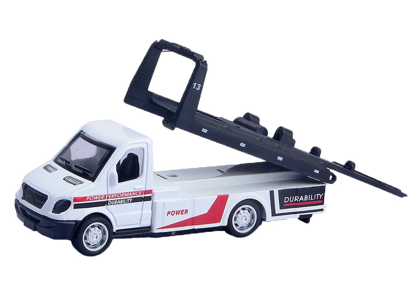 JOY JUNCTION Alloy Die-Cast Tractor Trailer Pull-Back Truck Pull Back Carrier Vehicle Metal Truck with Cars Convertable Hood Truck (White Trailer)
