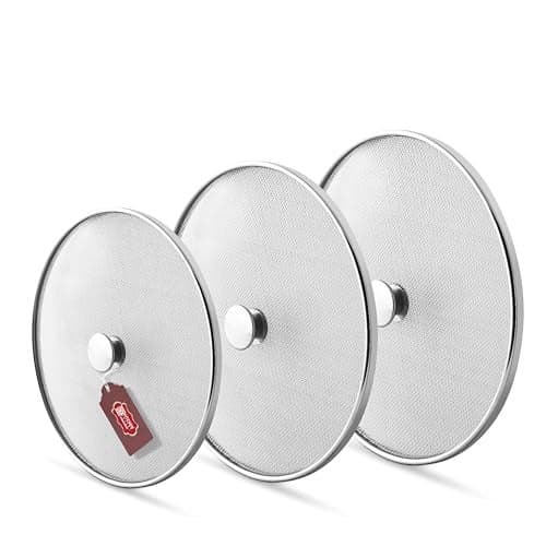 Kitchen Expert Steel Net Cover Jali| Set Of 3 (20cm, 23cm, 25cm)| Milk Net Lids/Tope/Chiba | Suitable For Pots/Pan/Kadhai/Bowls | Strong & sturdy Handle | Multipurpose Lid