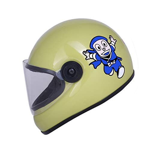 Western Era Stylish Cartoon Character Sticker Full Face Helmet for Kids || Baby Safety and Comfort || (3-12 Years) (Khakhi Glossy) (Non-Motorized)
