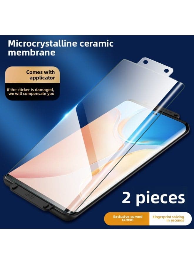 Applicable To Vivox90 Mobile Phone Film X100/x80pro S15/17/16/18 Tempered X200pro Curved Screen-Colour:Full-glue Ceramic Film 【ultra-clear*heat-curved Surface】 2 Pieces*free Artifact-Size:iQOO 9 Pro