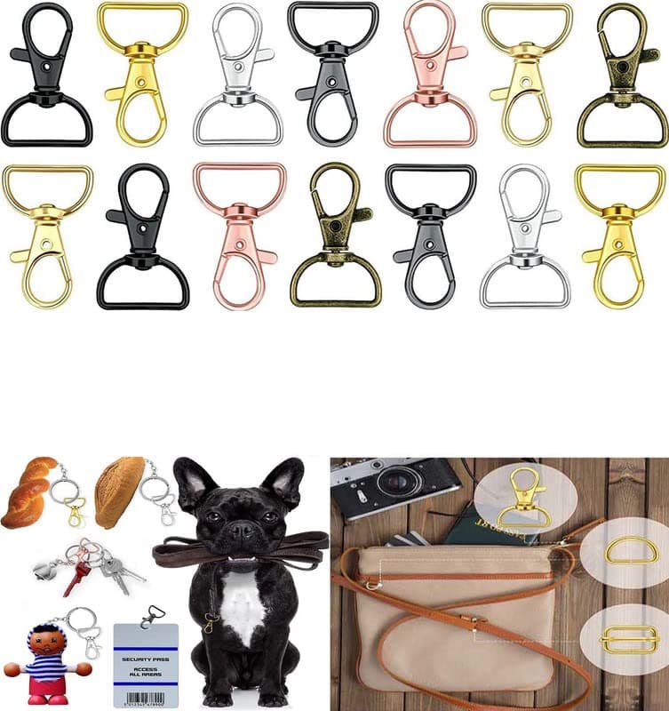 DIY Crafts 5 Pcs Swivel Snap D Hooks Antique Bronze Round Swivel Snap Hooks and Round Rings Metal Swivel Lanyard Snap Round Hook Slide Bu5 Pcs Swivel Snap D Hooks Antique Bronze