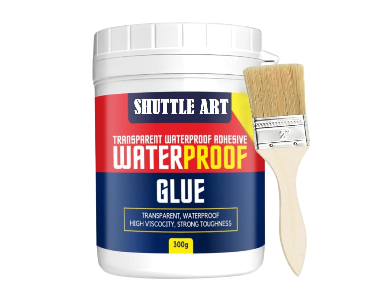 SHUTTLE ART Waterproof Glue Clearance Transparent Adhesive, Strong Adhesive for Multiple Surfaces, Anti-Leakage Agent, Quick Drying and Clear Finish, Ideal for Crafts and Repairs for Cement, Marble