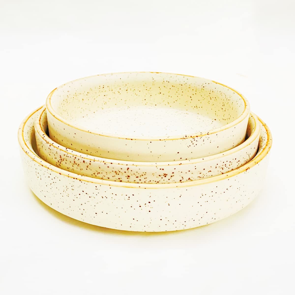 ShadowGreen Ceramic Salad Bowl Set of 3 Bowls 75inch 65inch 55inch Deep Dish Bowls Serving Bowls Matte Marble Design