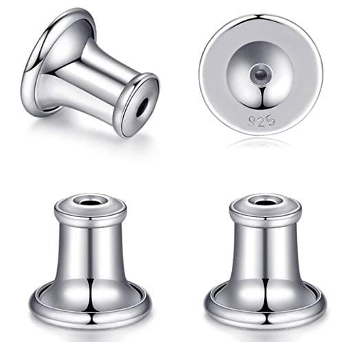 Catinee 2 Pairs Sterling Silver Stud Earring Backs Hypoallergenic Secure Locking