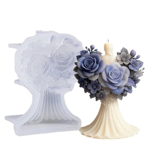Angel Flower Mold Cylinder Molds Silicone Wave Spiral Candle Mold Silicone Resin Casting Molds for Candle Resin Soap Craft Supplies